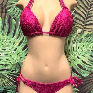 ✨NEW✨NWT✨Fresh Peaches Hot Pink Bikini - Large Bottoms - XL Top